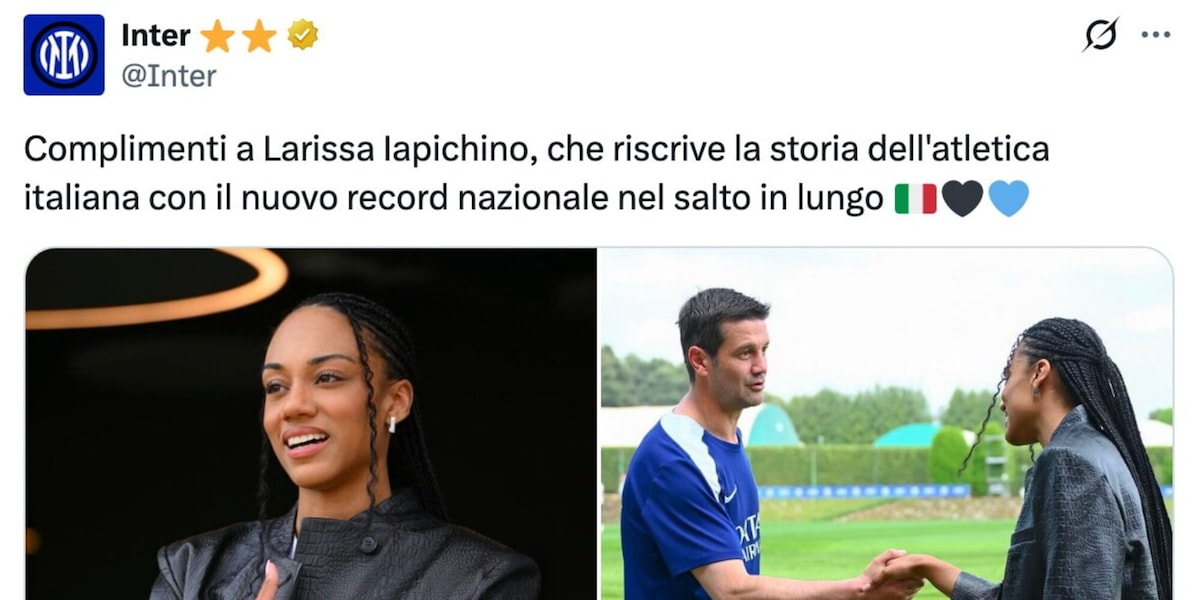 L'Inter si congratula con Larissa Iapichino per il record nazionale nel salto in lungo