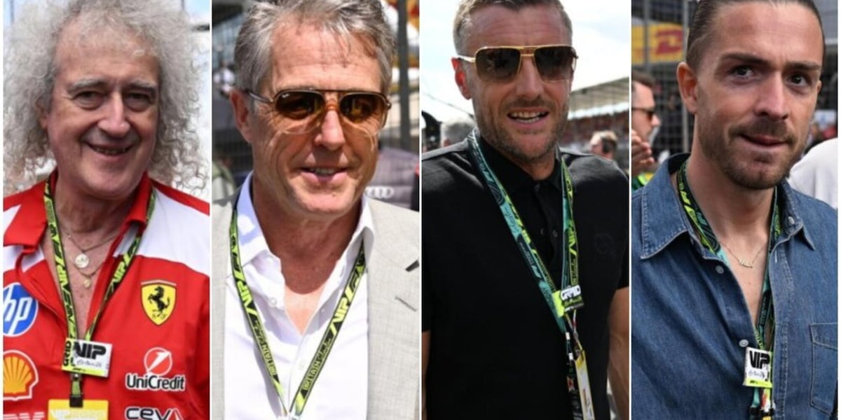 Bryan May con la divisa della Ferrari, Hugh Grant con la moglie, Grealish e Vardy: quanti vip a Silverstone!