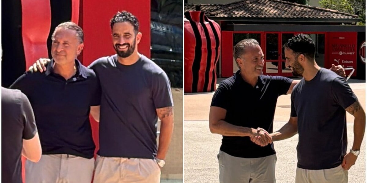 Amorim e la prima visita a Milanello: accanto a lui c'è Cardinale