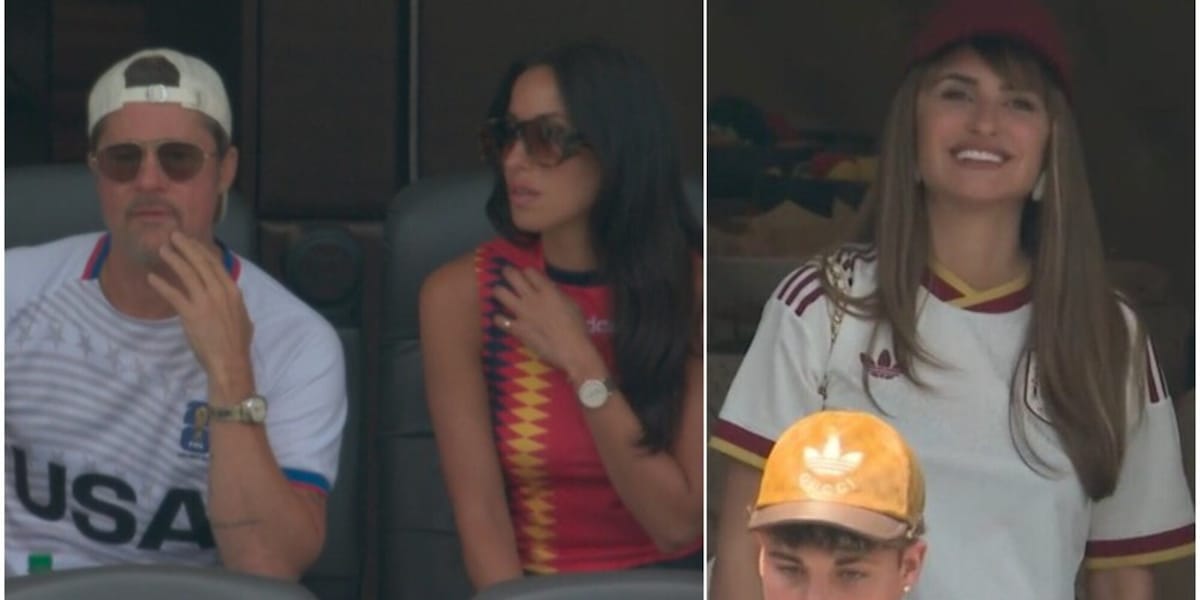 Da Brad Pitt a Penelope Cruz e Noel Gallagher: tutti i vip sugli spalti di Spagna-Belgio