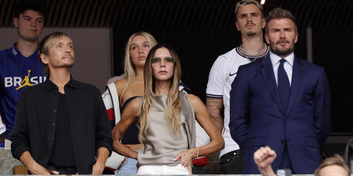 David Beckham con Victoria e figli in tribuna per Norvegia-Inghilterra