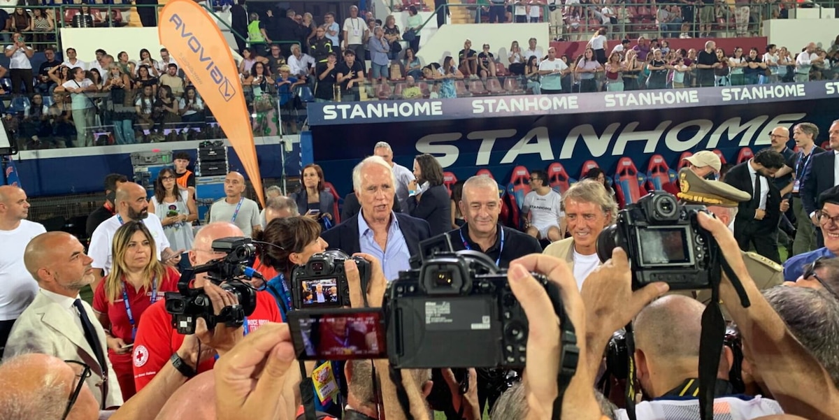 Mancini con Malagò alla Partita del Cuore: “Io ct? Dovete chiederlo a lui”