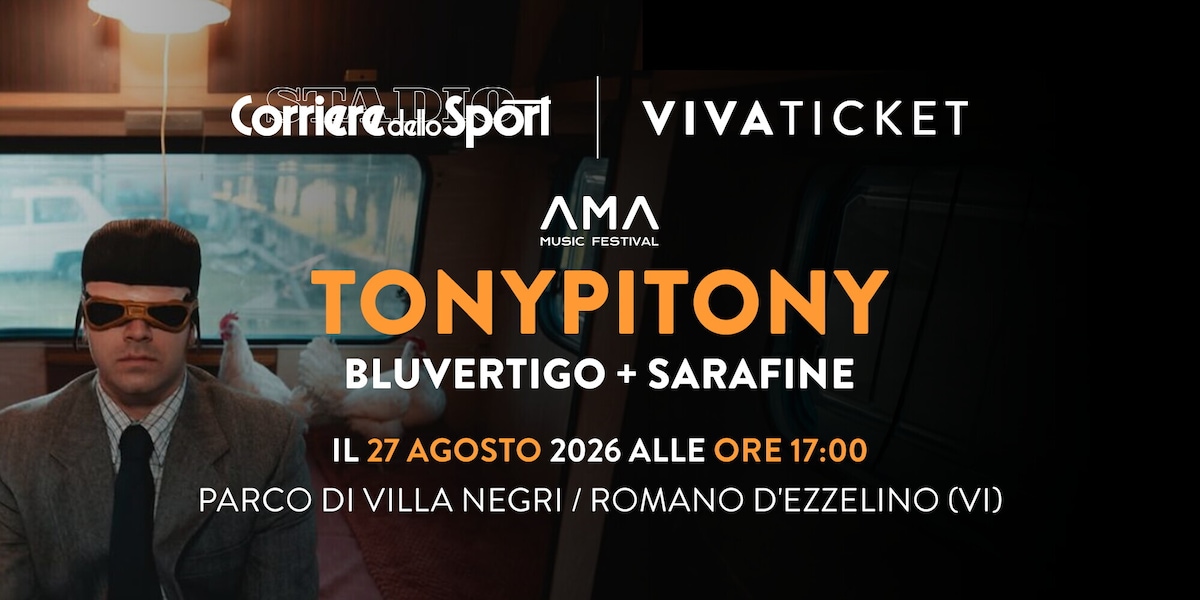 AMA Music Festival: disponibili i biglietti per il 27 agosto con TonyPitony, Bluvertigo e Sarafine