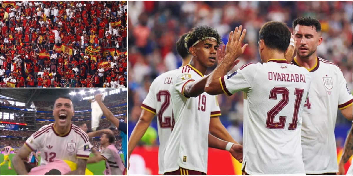 L'esultanza di Yamal, l'urlo di Pedro Porro e gli Olé dei tifosi: la Spagna fa festa in campo per la finale del Mondiale