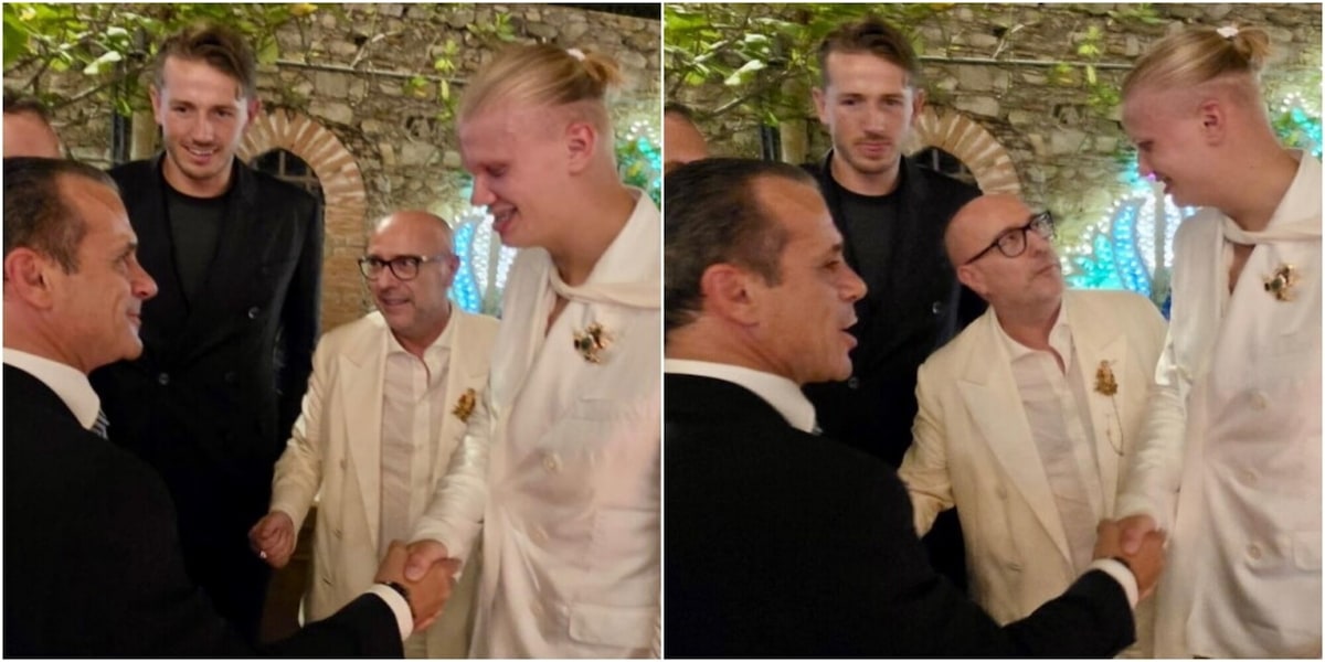 Haaland a Taormina, il sindaco De Luca lo accoglie con una battuta: "Erling, il vero bomber sono io"