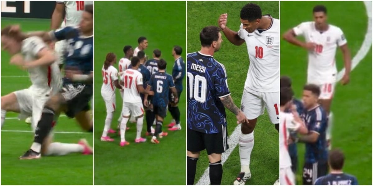 Bellingham contro Messi, scoppia la rissa dopo appena due minuti: Inghilterra-Argentina è ad alta tensione