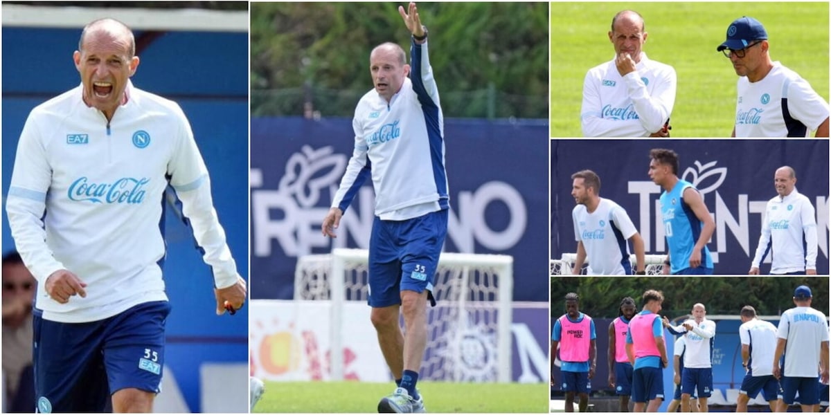 Napoli, Allegri scatenato a Dimaro: Max guida il ritiro gli azzurri tra urla, sorrisi e concentrazione