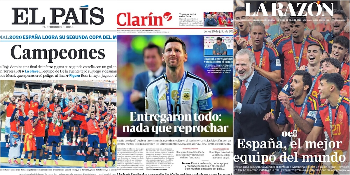 La stampa spagnola: "Campeones", "El mejor equipo del mundo". In Argentina: "Entregaron todo"