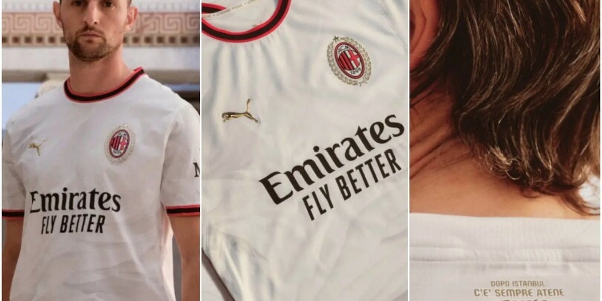 Il Milan presenta la nuova seconda maglia e la scritta che appare sul colletto è già virale