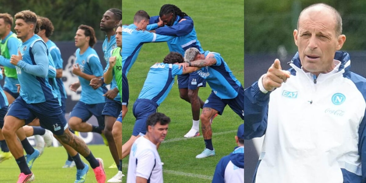 Corsa ed esercizi uno contro uno: il Napoli continua ad allenarsi sotto gli occhi attenti di Allegri