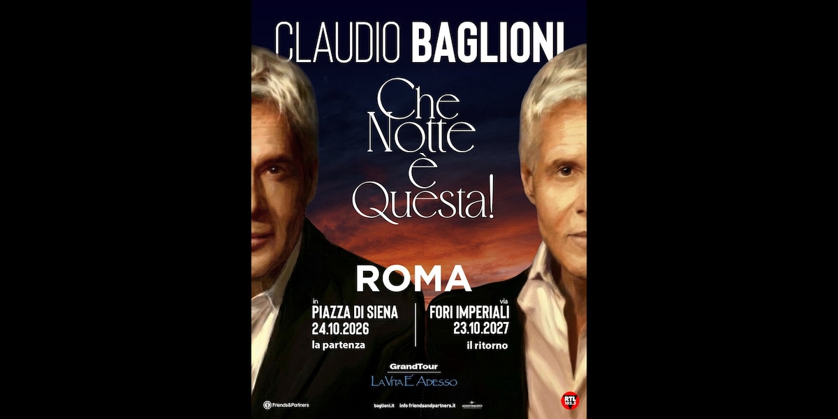 Claudio Baglioni a Roma: 2026 a Piazza di Siena, 2027 ai Fori Imperiali