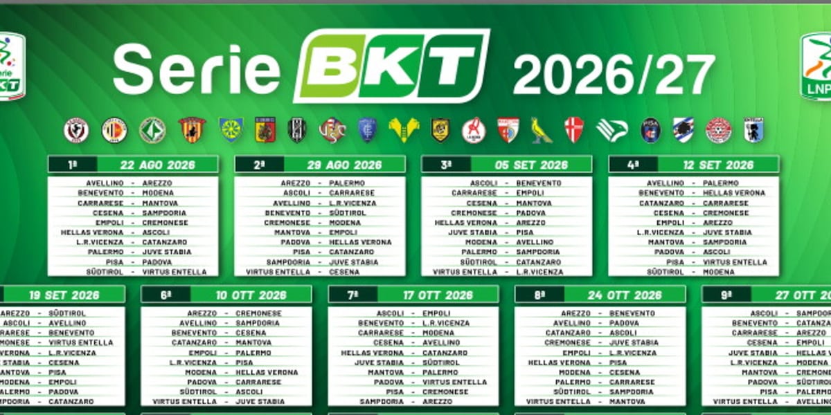Calendario Serie B 2026/27 giornata per giornata: tutte le partite della nuova stagione