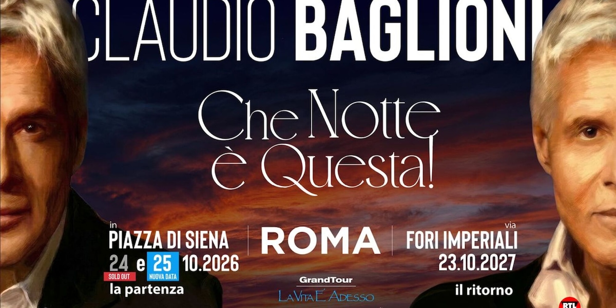 Sold out in tre minuti il concerto speciale di Baglioni del 24 ottobre a Roma
