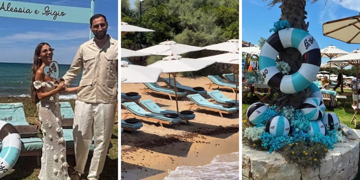 Donnarumma, il beach party post matrimonio è da sogno. Le foto più belle tra lettini e gadget personalizzati