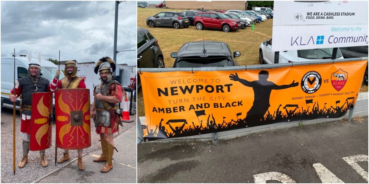 Newport, dai gladiatori alle sciarpe giallorosse: che festa per la Roma FOTO