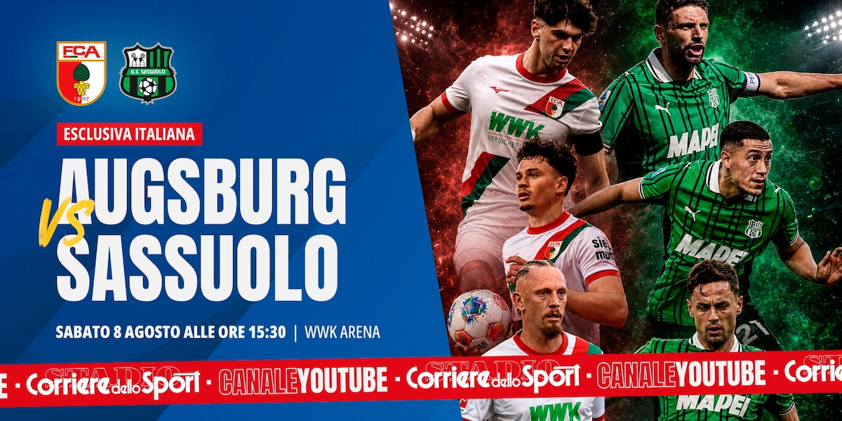 Sassuolo, non bastano Pinamonti e Volpato, l'Augsburg vince 3-2. Rivivi la partita sul canale YouTube del Corriere dello Sport