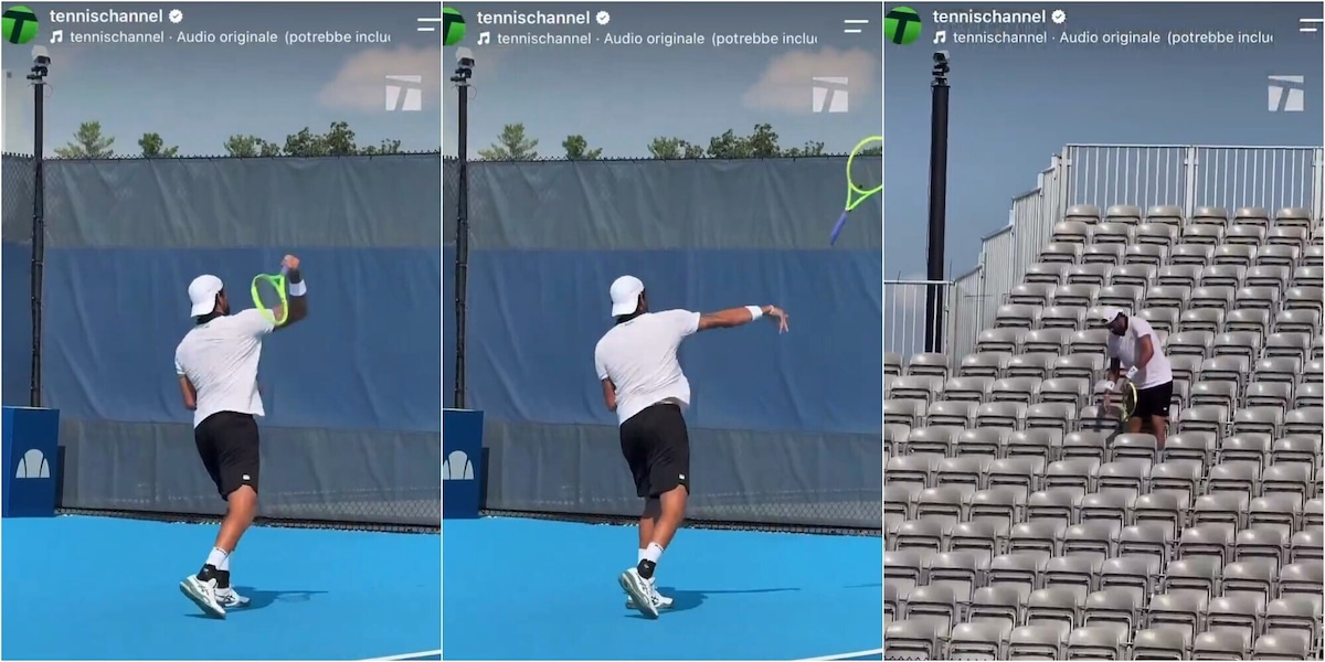 Berrettini non contiene la rabbia a Cincinnati: scaglia la racchetta sugli spalti durante l'allenamento