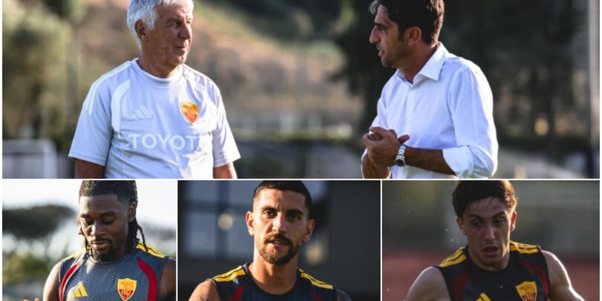 Gasperini e D'Amico a colloquio a Trigoria. Roma, ecco Konè e Pellegrini. Tutte le FOTO dell'allenamento
