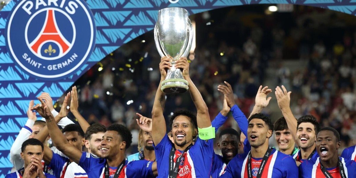 Il Psg conquista la Supercoppa europea: super Kvara e Doué stendono l’Aston Villa