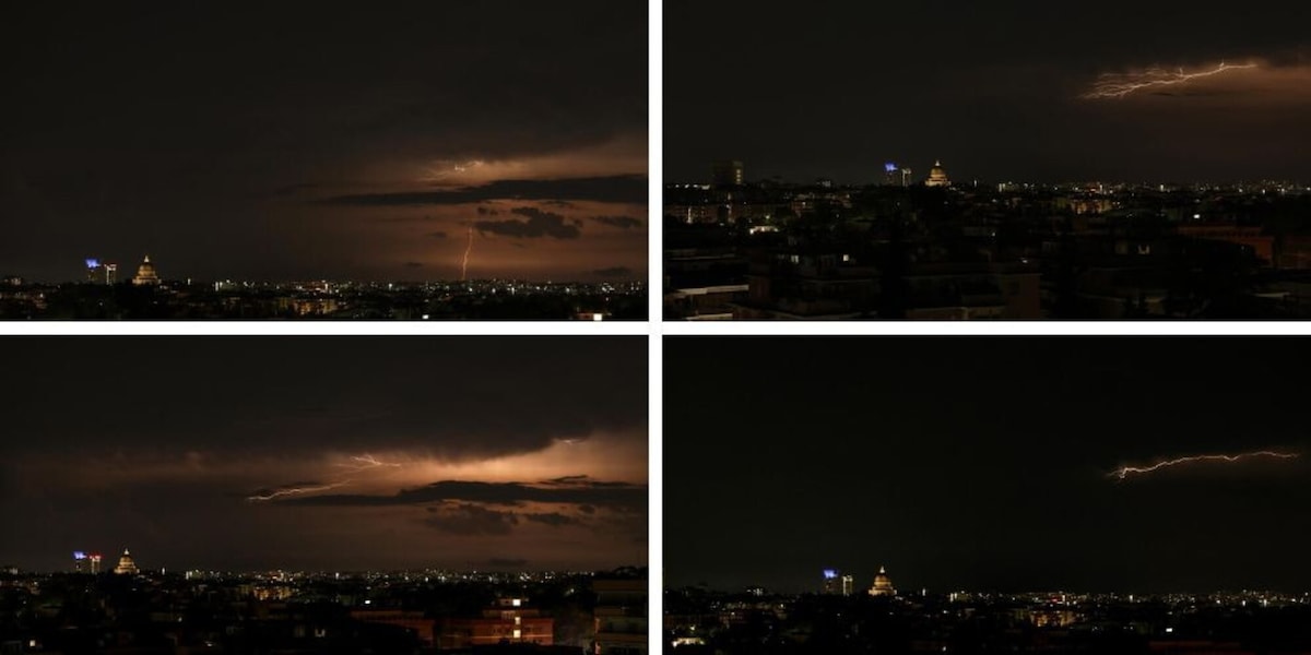 Roma, tempesta di fulmini nella notte: le foto sono clamorose