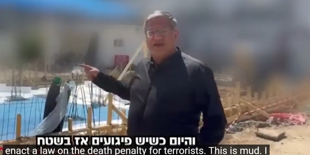 Ben-Gvir mostra in un video il cantiere della forca per i palestinesi