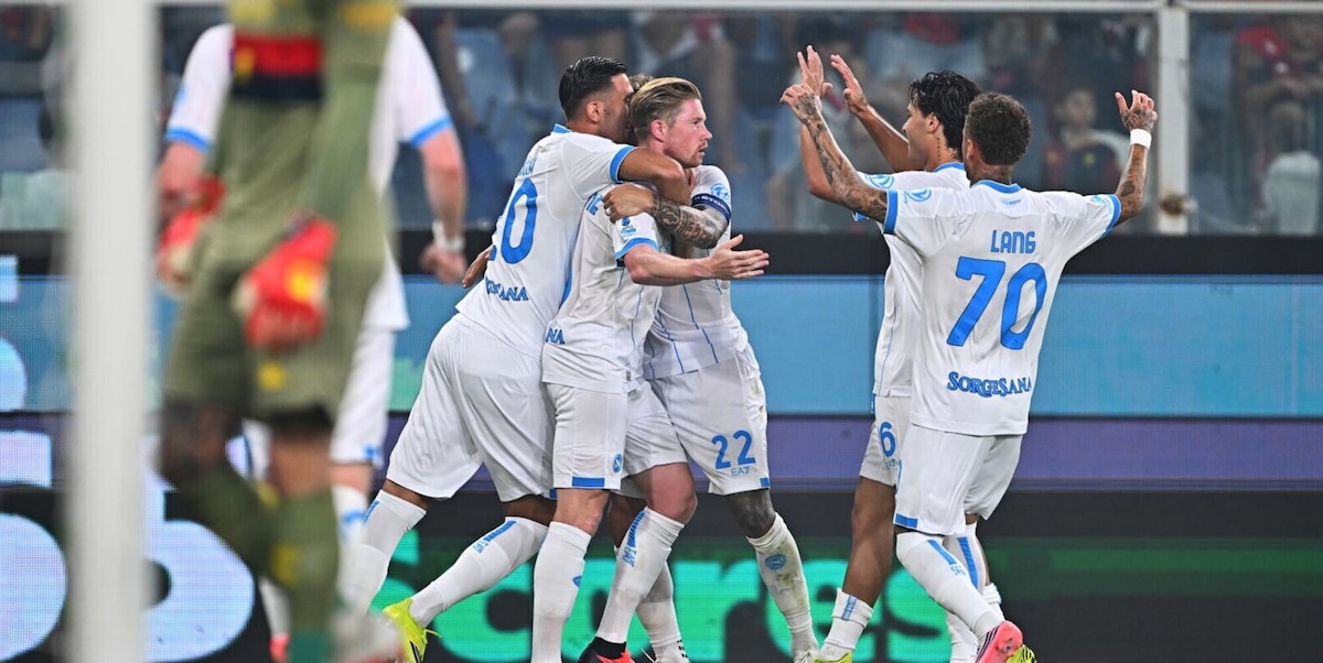 Il Napoli passa sul campo del Genoa: decidono i gol di De Bruyne e Vergara