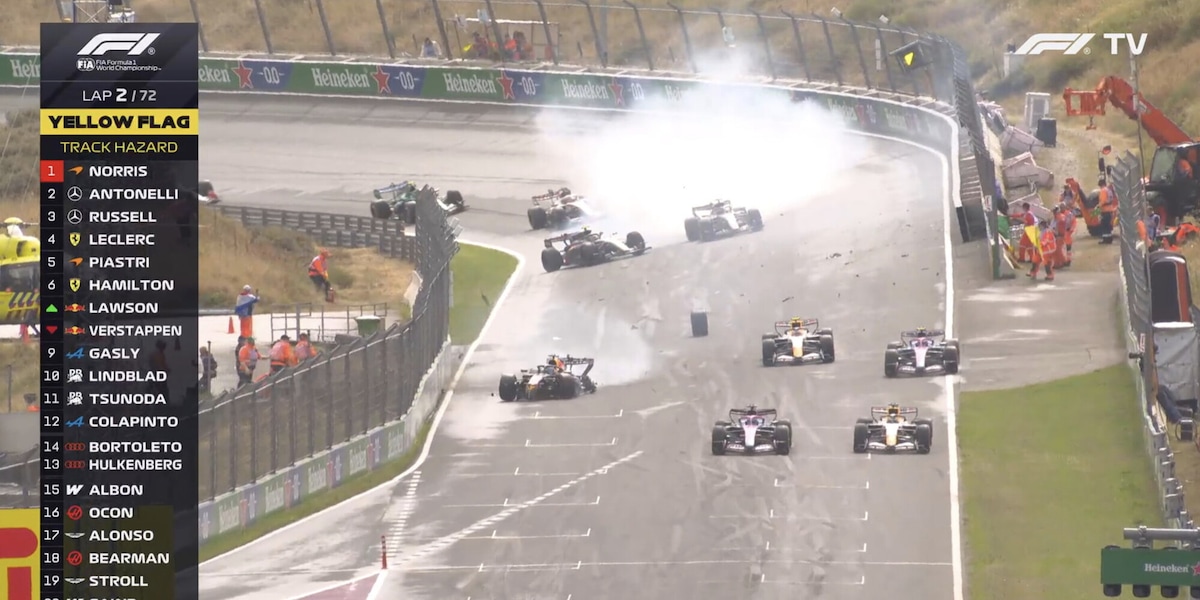 LIVE Gp Olanda, pista bagnata: incidente Verstappen, bandiera rossa dopo due giri