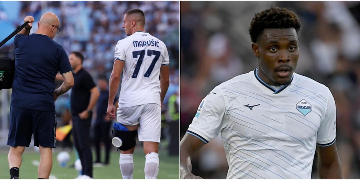 Allarme infortuni per la Lazio all'esordio con il Bologna: Marusic e Dele-Bashiru costretti al cambio