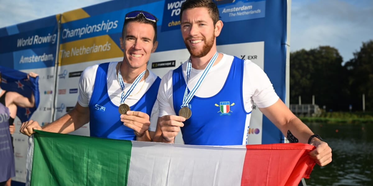 Canottaggio, ai Mondiali bronzo per il due senza di Lodo e Codato