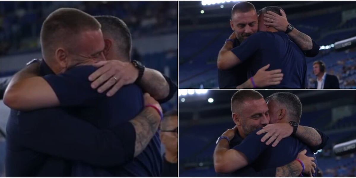De Rossi-Gattuso, l'abbraccio emozionante all'Olimpico