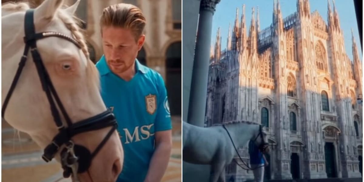 De Bruyne e il Corsiero del Sole davanti al Duomo: il Napoli e il primo video realizzato con l'IA