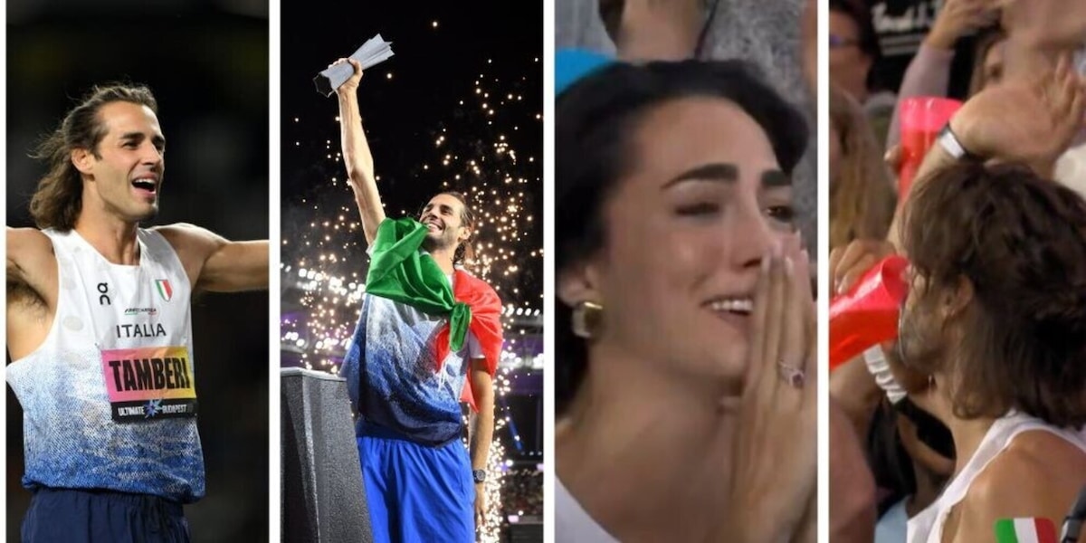Incredibile Tamberi: salto da record e vince l'Ultimate Championship. Poi corre dalla moglie e... beve una birra!