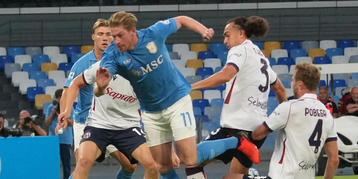 Moviola Napoli-Bologna: perché non c’è rigore su De Bruyne