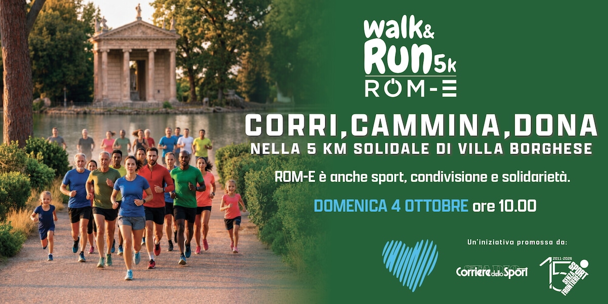 ROM-E Walk & Run 5k, corri con noi a Villa Borghese e sostieni Sport Senza Frontiere: iscrizioni aperte