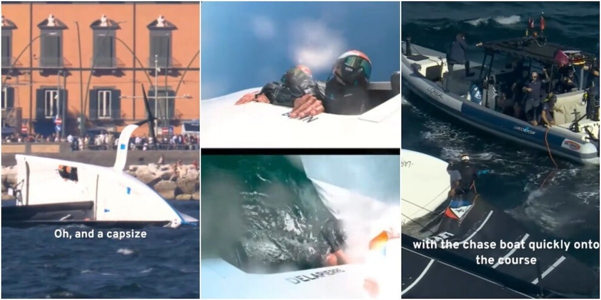 Barca francese, ci risiamo: anche oggi finisce sott’acqua in America’s Cup. Ed erano primi!
