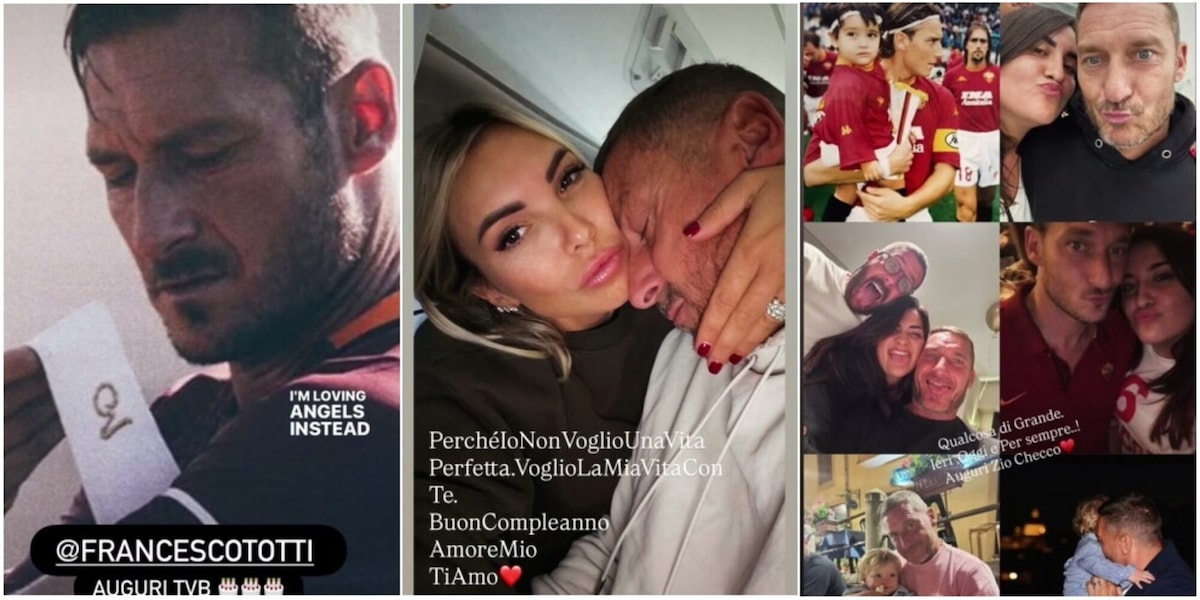 Dalla dedica d'amore di Noemi al messaggio della Roma, tutti gli auguri social per il compleanno di Totti