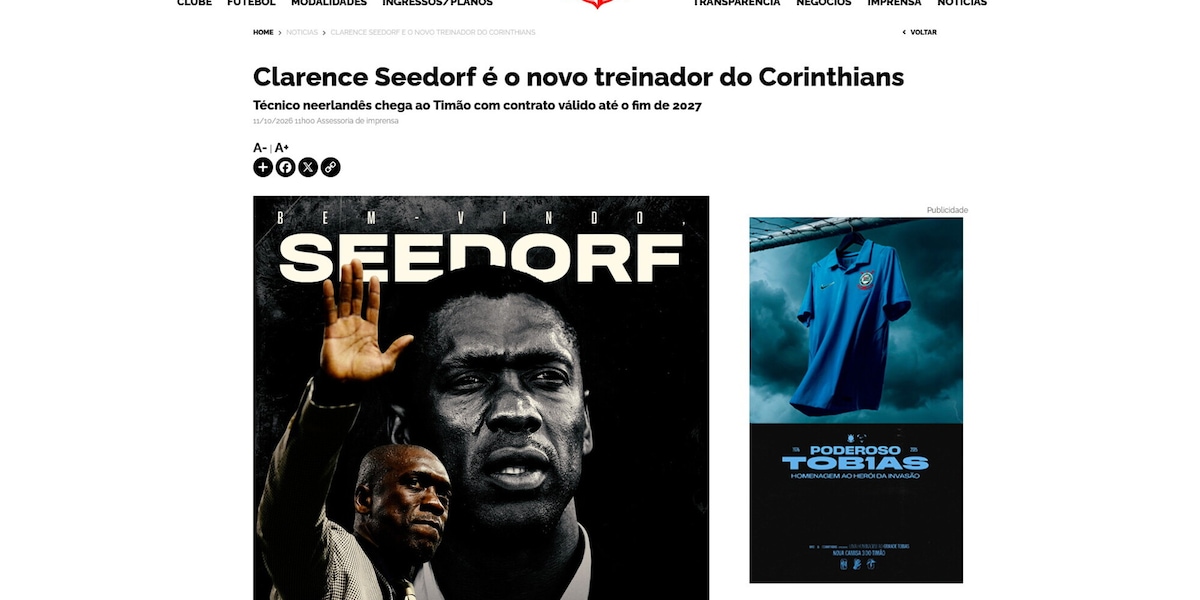 Ufficiale, Seedorf torna in panchina: è il nuovo allenatore del Corinthians