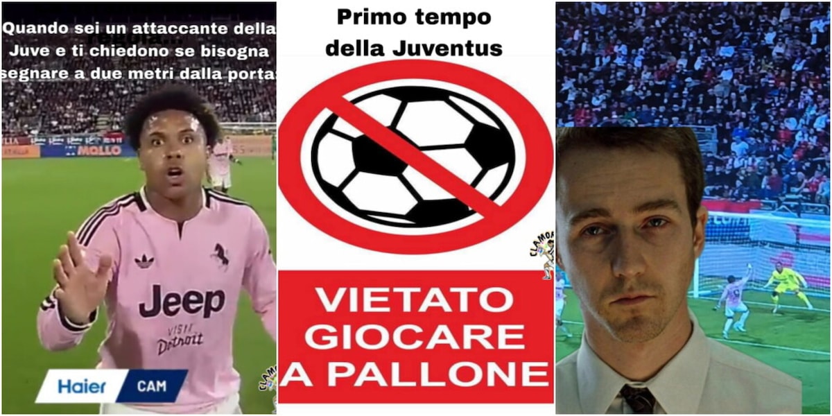 La Juve pareggia a Cagliari e i social si scatenano: tutte le ironie