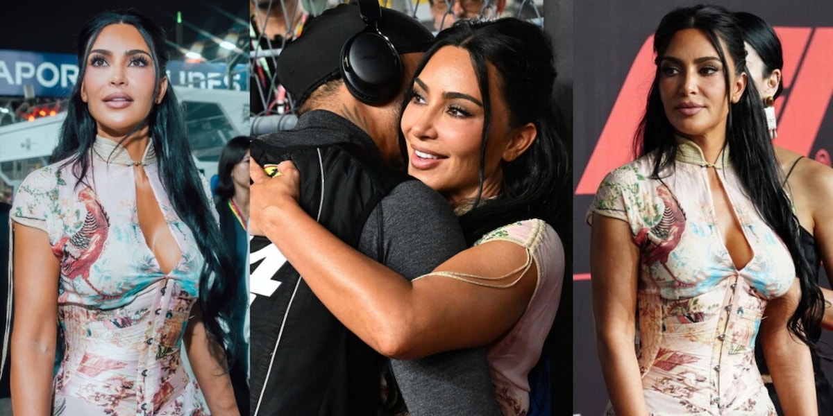 Kim Kardashian esplosiva per il suo Hamilton a Singapore: il look nel paddock fa impazzire i tifosi FOTO