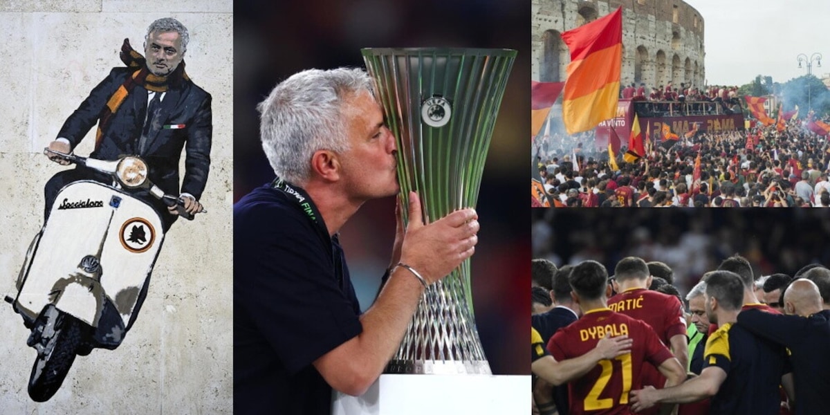 Mourinho e la storia d'amore con la Roma: le FOTO più belle, dall'annuncio alla vittoria in Conference