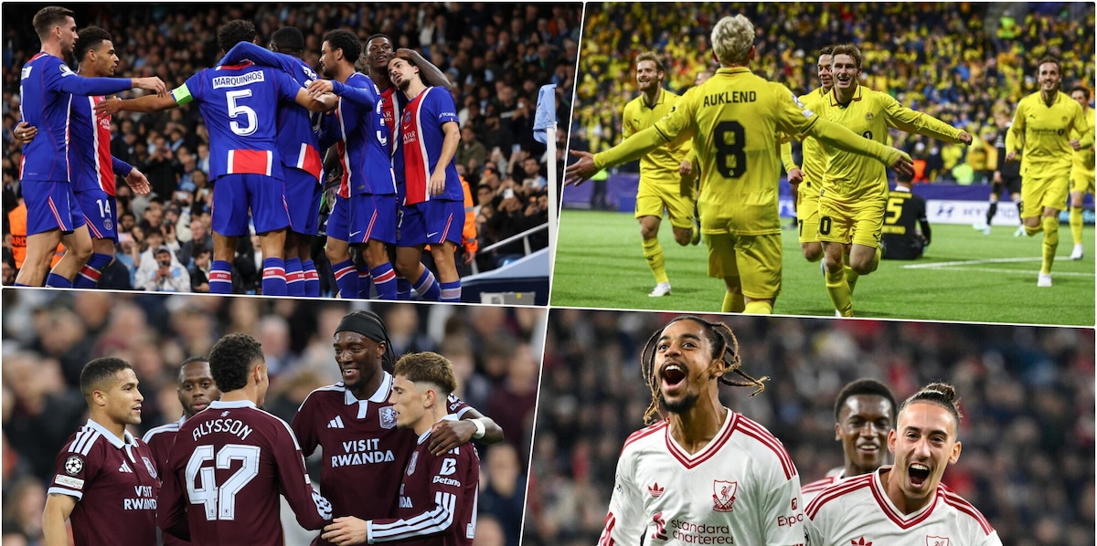 Psg, che lezione al Manchester City. Liverpool e Aston Villa a valanga. Dortmund ko