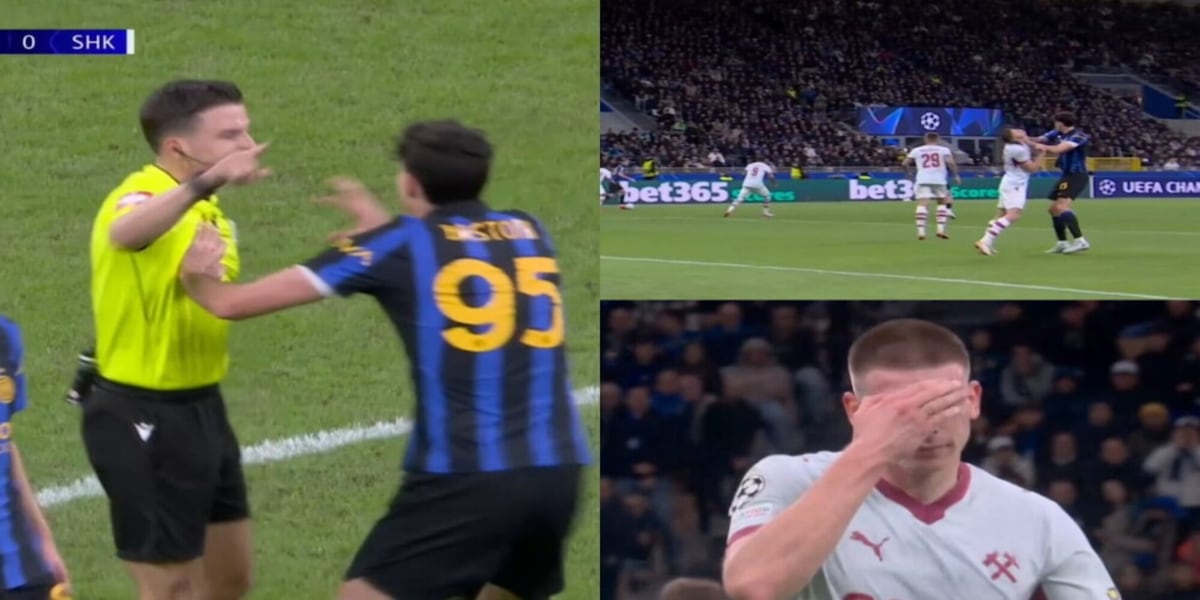 Follia Bastoni: mani in faccia a Ocheretko e doppia ammonizione, l'Inter resta in dieci FOTO