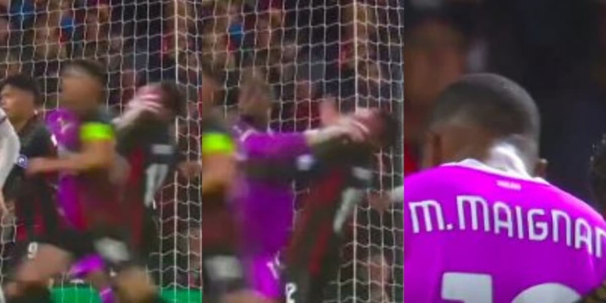 Follia Maignan, mani in faccia ad Adams del Bournemouth: rosso e rigore FOTO