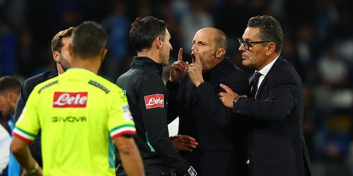 Due giornate di squalifica ad Allegri dopo l'espulsione contro la Roma