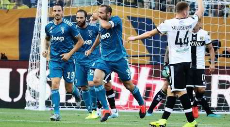 Parma-Juventus 0-1: Chiellini fa sorridere Sarri