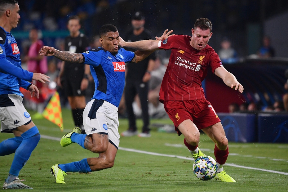 Napoli-Liverpool 2-0, il tabellino