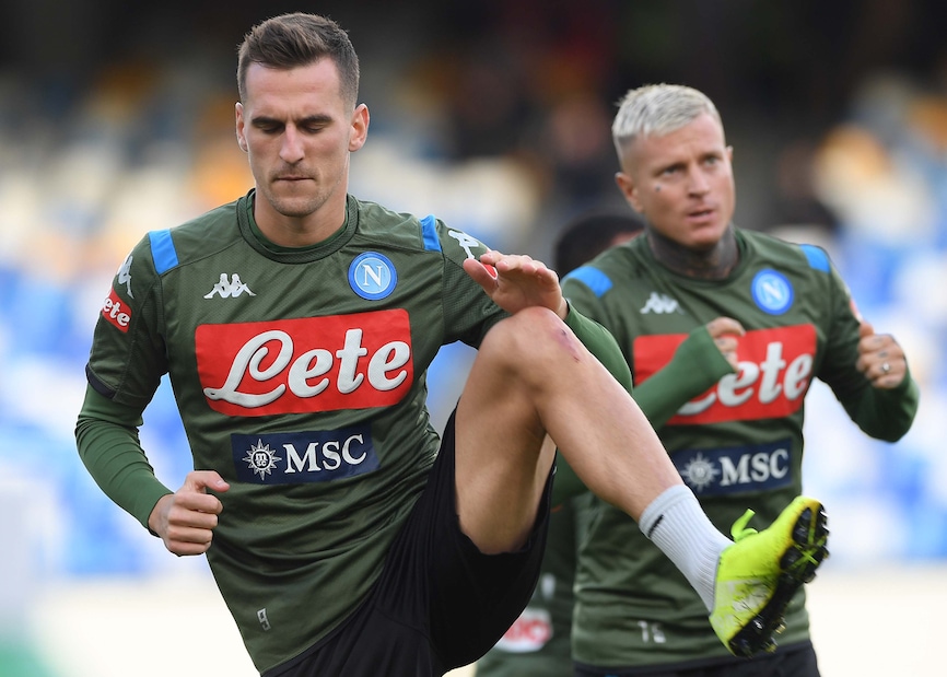 Napoli, Milik in parte con i compagni
