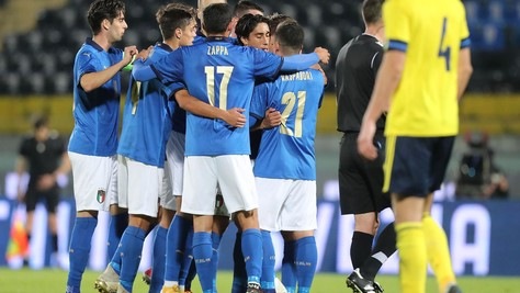 Italia U21-Svezia U21 4-1: doppietta di Raspadori, a segno anche Maleh e Scamacca