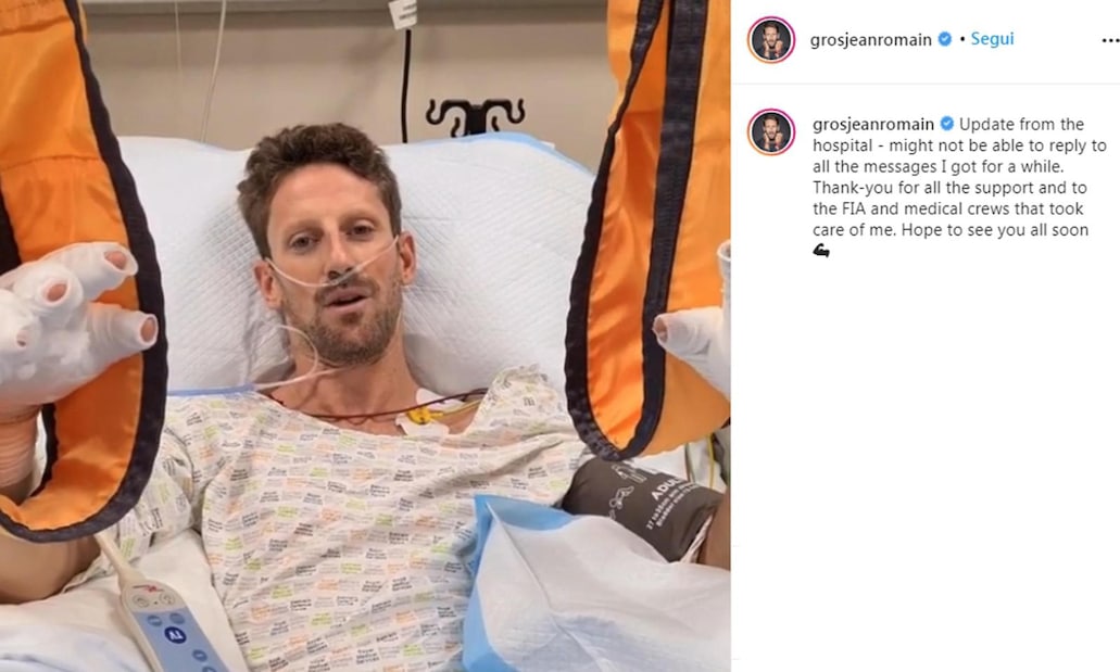 F1: Grosjean sarà dimesso domani