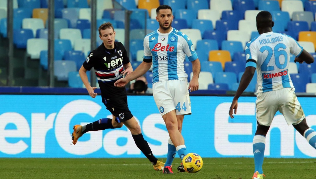 Napoli-Sampdoria 2-1, il tabellino